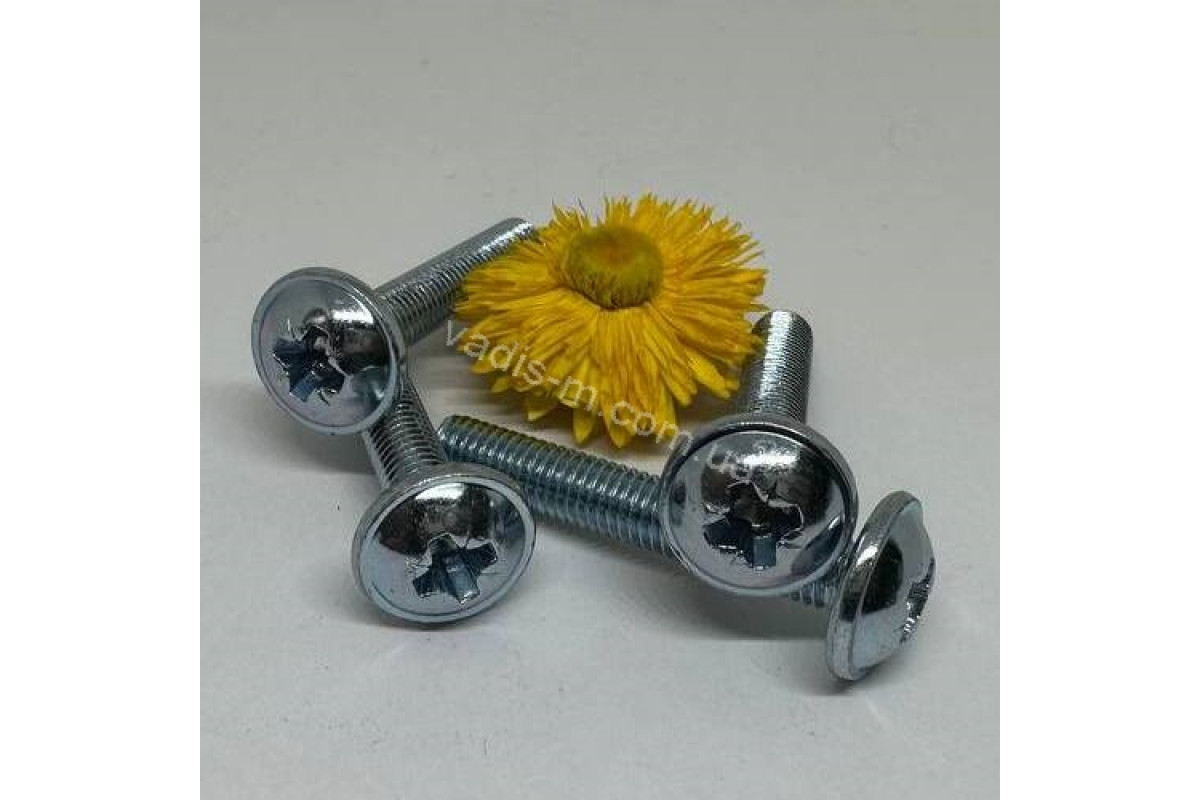 Гвинт метричний Pozi Wf DIN 967 головка напівкругла з буртиком