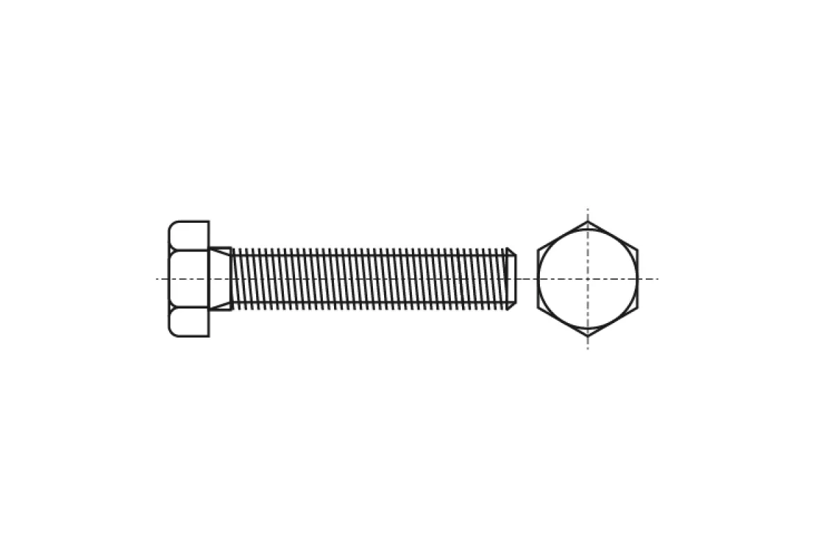 DIN 933 4,8 Delta Болт з шестигранною головкою і повною різьбою DIN 933 4,8 Delta Болт з шестигранною головкою і повною різьбою