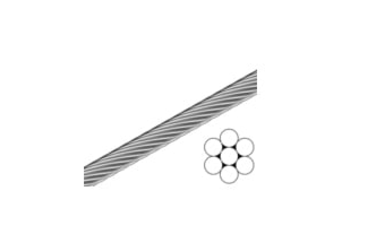 DIN 3052 цинк Трос плетення 1х7 DIN 3052 цинк Трос плетення 1х7