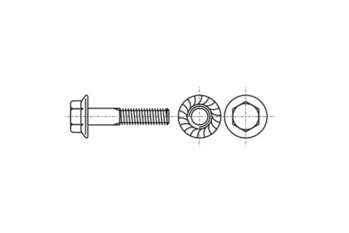 DIN 6921 10,9 цинк платковий Болт з шестигранною головкою і фланцем зубчастий, дрібний крок різьби