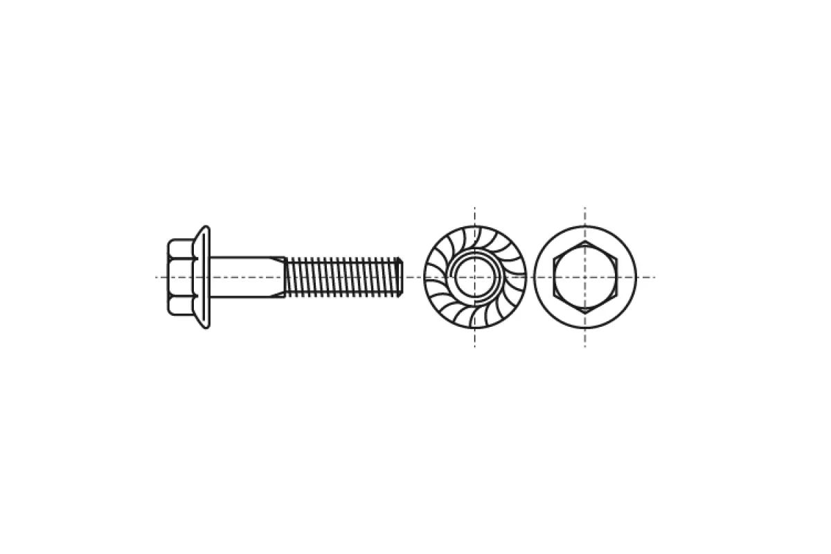 DIN 6921 8,8 Болт з шестигранною головкою і фланцем зубчастий