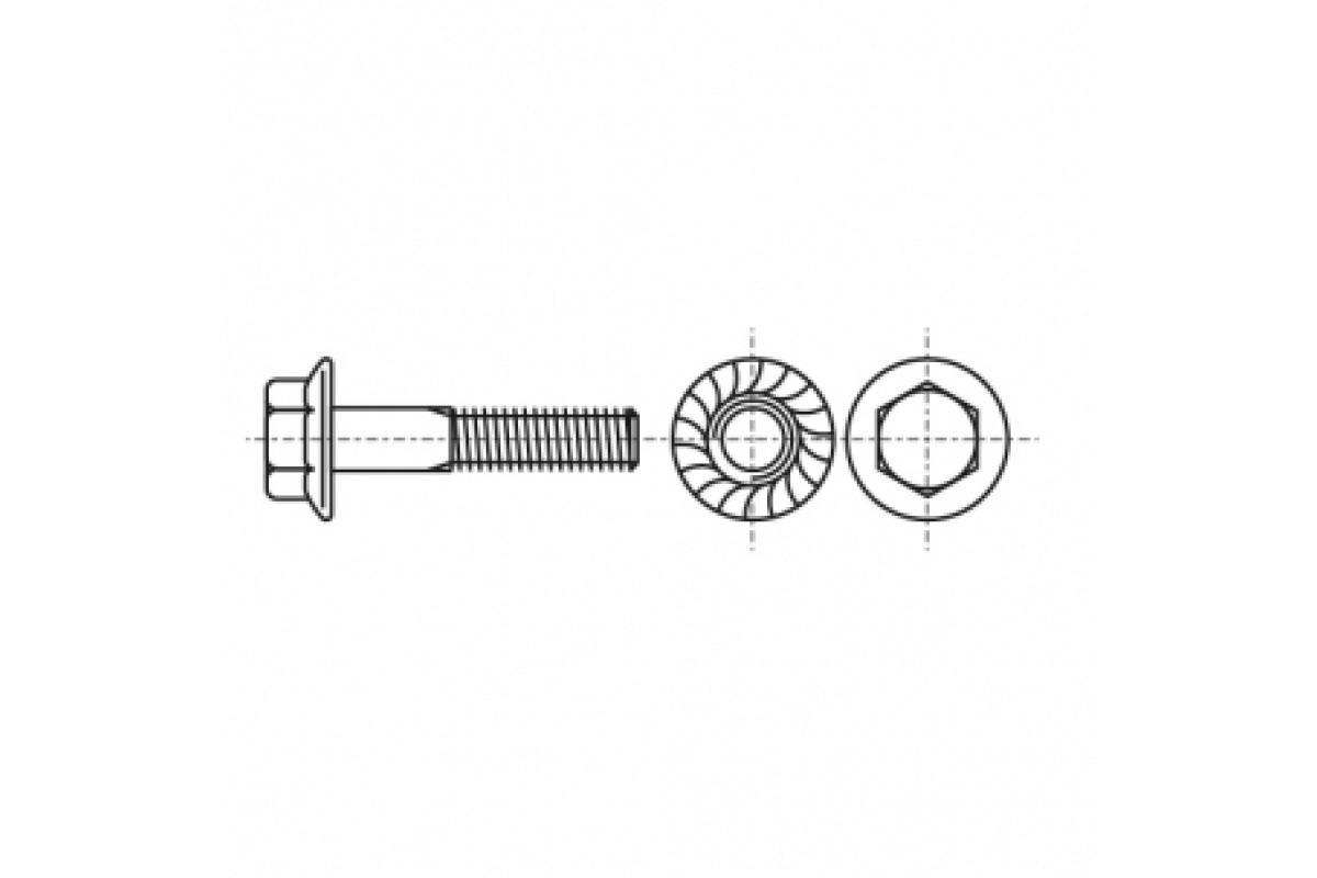 DIN 6921 10,9 цинк Болт з шестигранною головкою і зубчастим фланцем