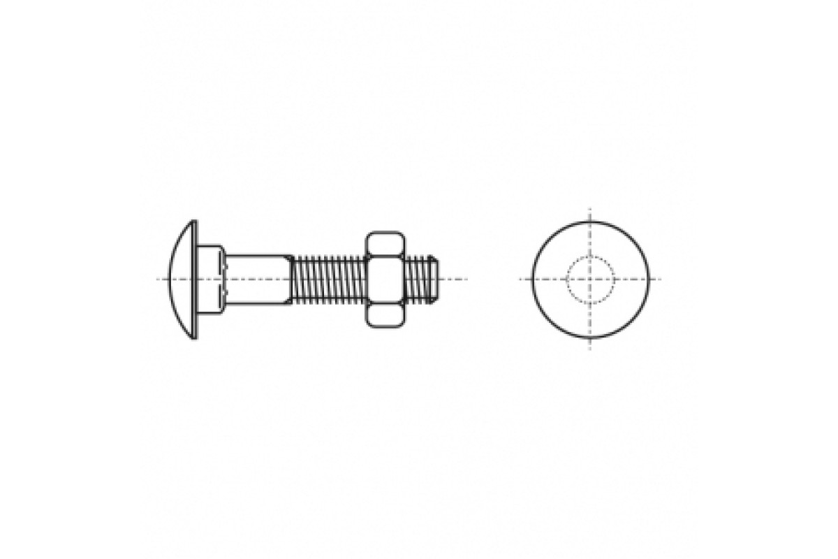 DIN 603 4,8 цинк Болт з напівкруглою головкою і квадратним підголовником