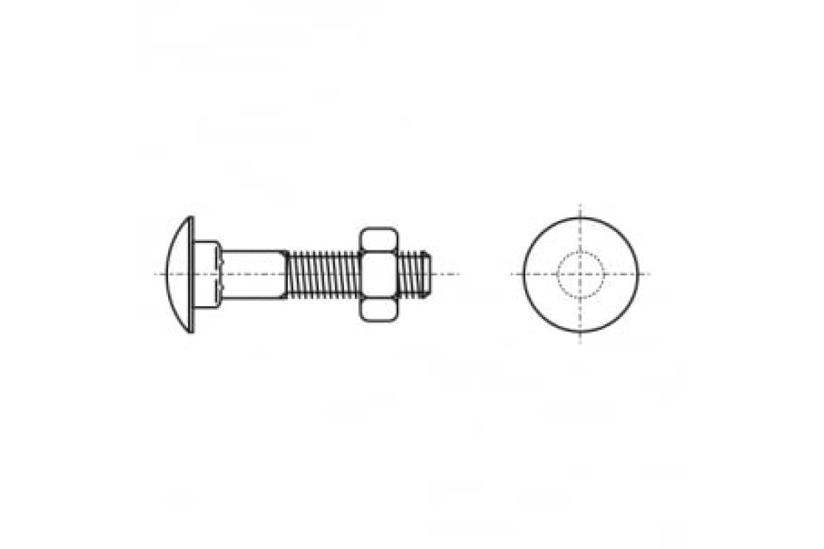 DIN 603 4,8 цинк платковий Болт з напівкруглою головкою і квадратним підголовником