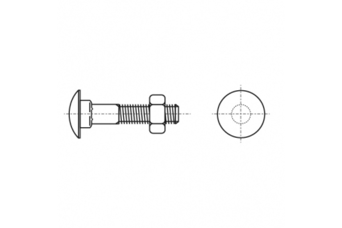 DIN 603 8,8 карбон Болт з напівкруглою головкою і квадратним підголовником
