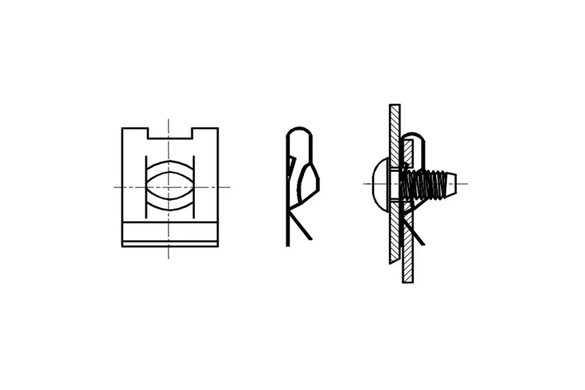 AN 126 цинк Гайка U-типу AN 126 цинк Гайка U-типу