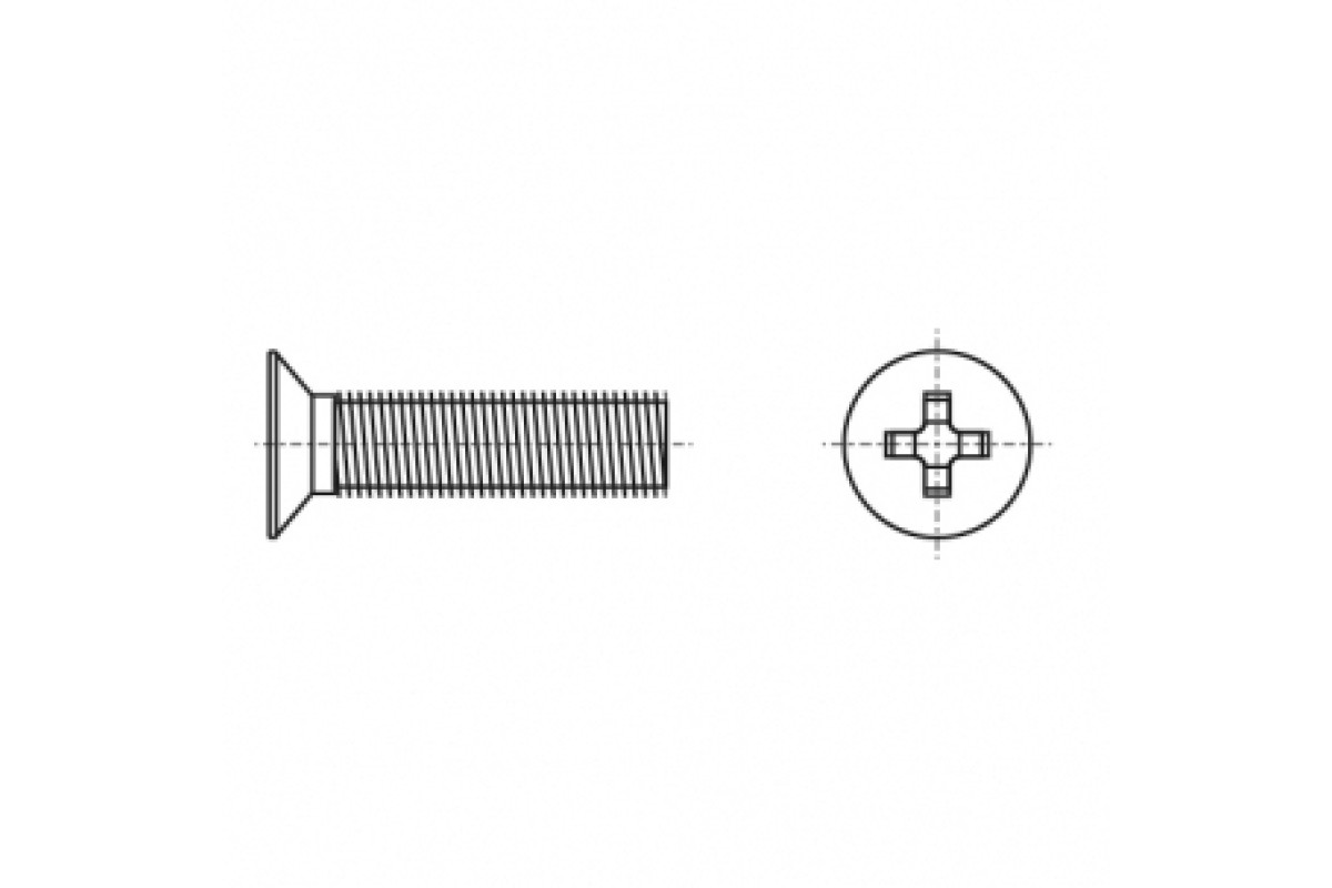 DIN 965 4,8 Гвинт з потайною головкою і хрестоподібним шліцом PH