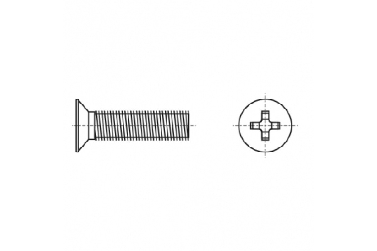 DIN 965 A4 Гвинт з потайною головкою і хрестоподібним шліцом PH