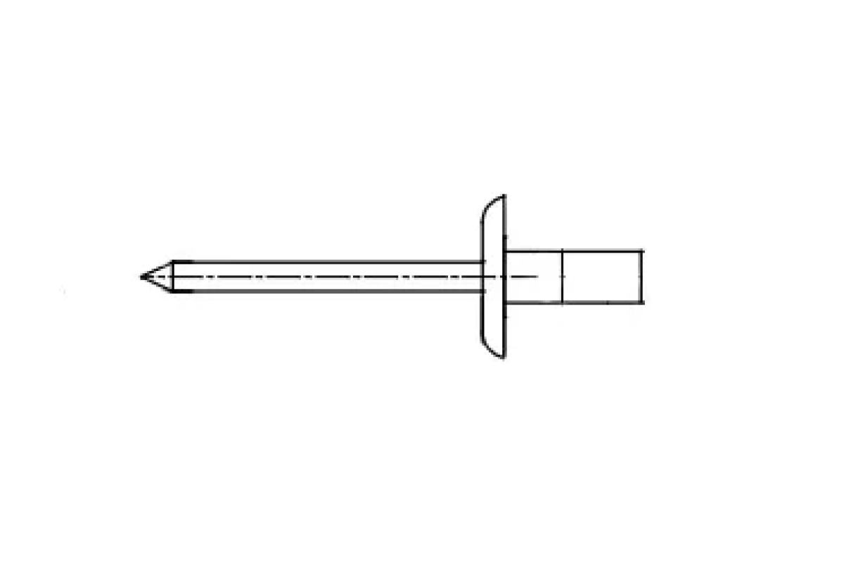 ISO 15973 Al/St Заклепка витяжна герметична з плоским збільшеним буртиком Bralo