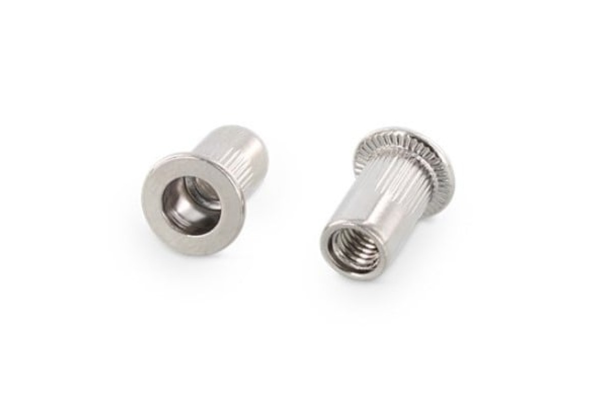 AN 315 A4 Клепальна гайка з плоским буртиком рифлена відкрита AN 315 A4 Клепальна гайка з плоским буртиком рифлена відкрита