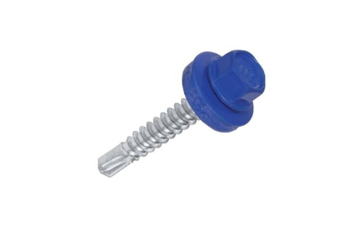 WF цинк пофарбований Саморіз з шестигранною головкою з буром і шайбою EPDM для металу Wkret-Met