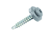 WDD цинк пофарбований Саморіз з напівкруглою головкою з буром і шайбою EPDM для дерева Wkret-Met