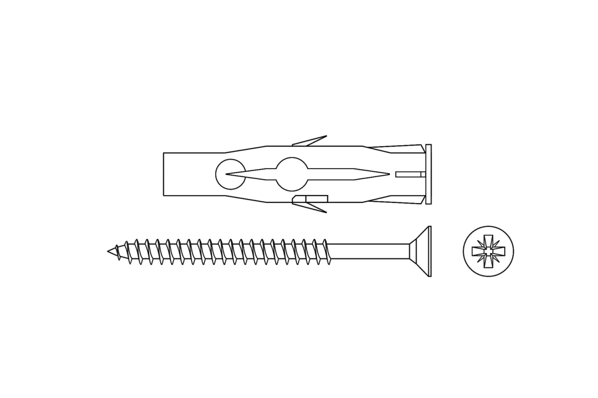 Дюбель розпірний універсальний з шурупом Wkret-Met