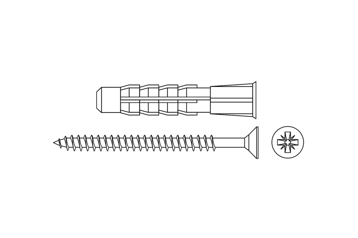 Дюбель розпірний всесторонній з шурупом Wkret-Met