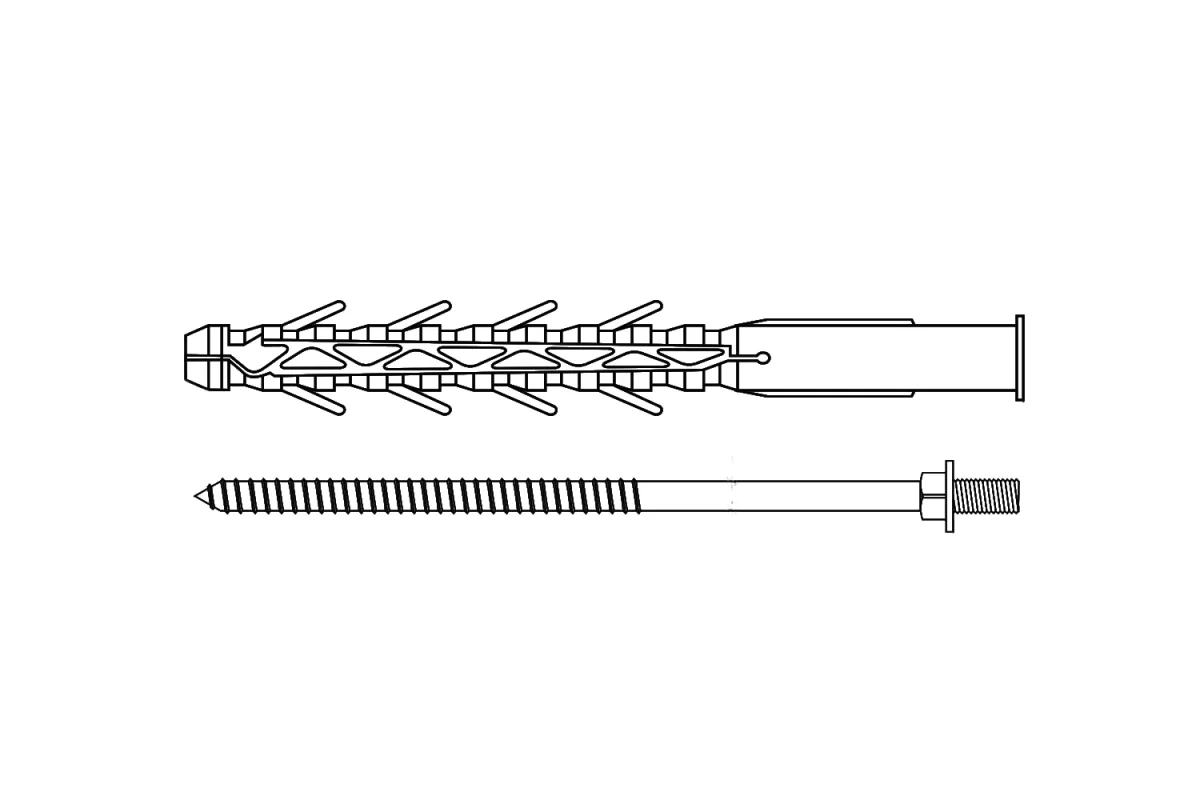 KPD Дюбель рамний з шпилькою двохгвинтовою Wkret-Met