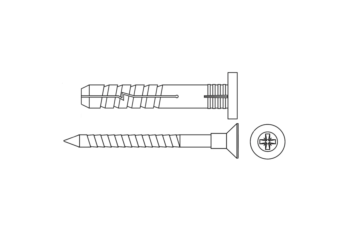 SMK / BSMK / W-SMK Дюбель з комірцем та забивним шурупом Wkret-Met