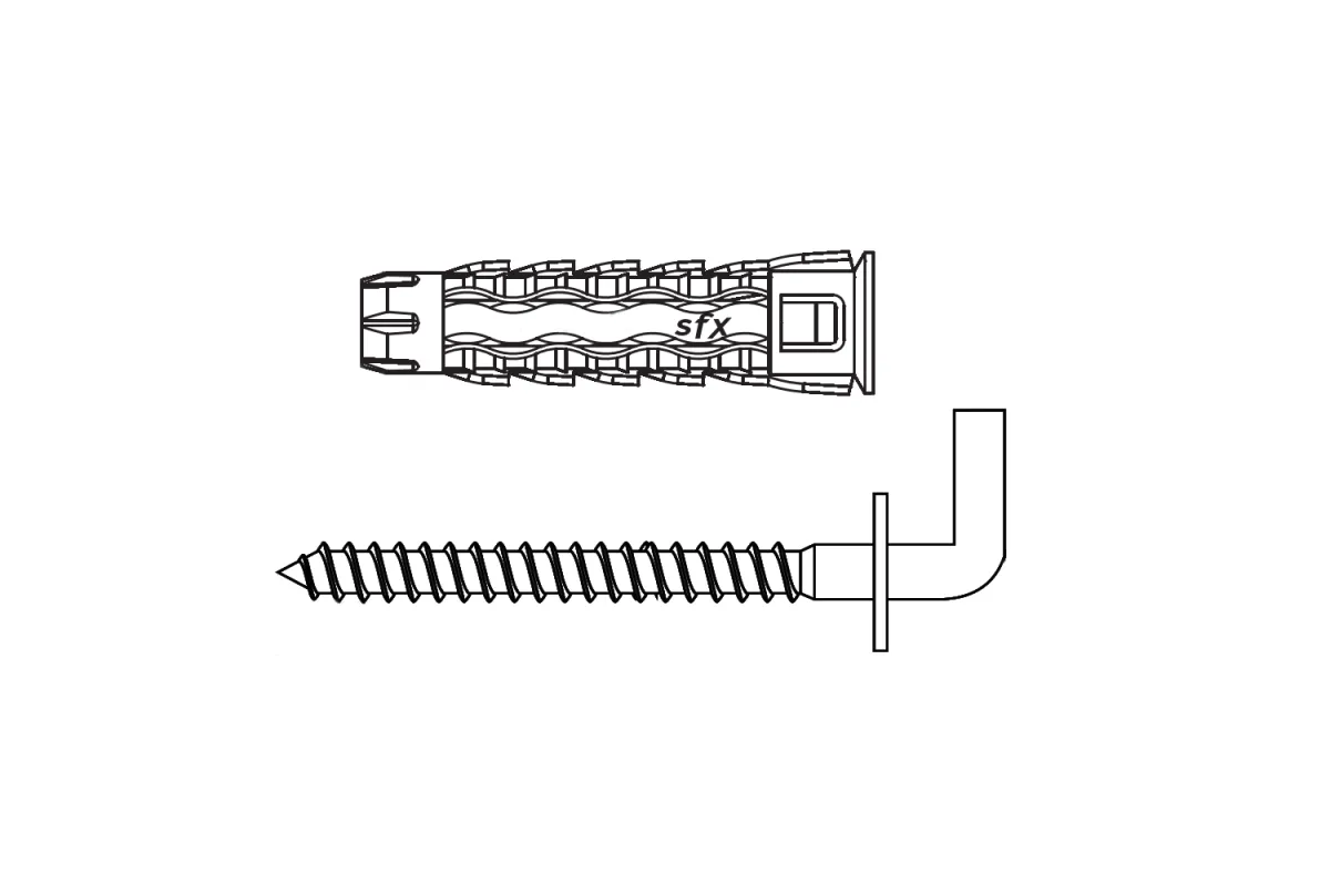 SFX Дюбель універсальний з гаком прямим Wkret-Met