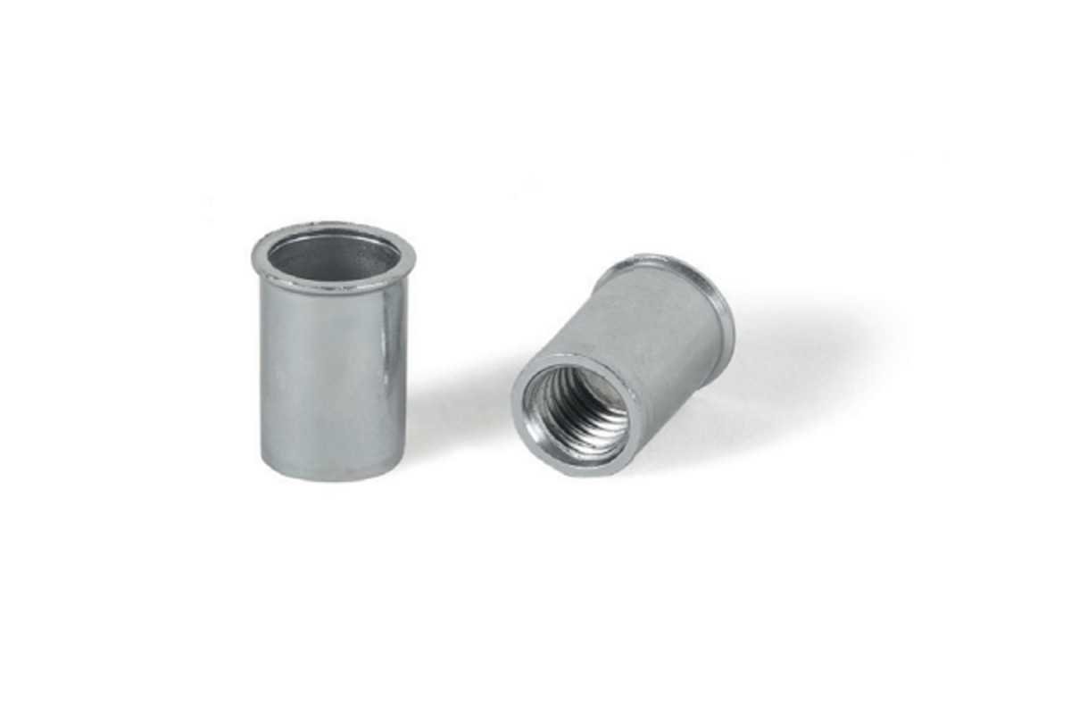 Клепальна гайка цинк зі зменшеним буртиком циліндрична відкрита Bralo Клепальна гайка цинк зі зменшеним буртиком циліндрична відкрита Bralo