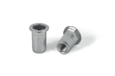 Клепальна гайка цинк з плоским буртиком частково шестигранна відкрита Bralo Клепальна гайка цинк з плоским буртиком частково шестигранна відкрита Bralo