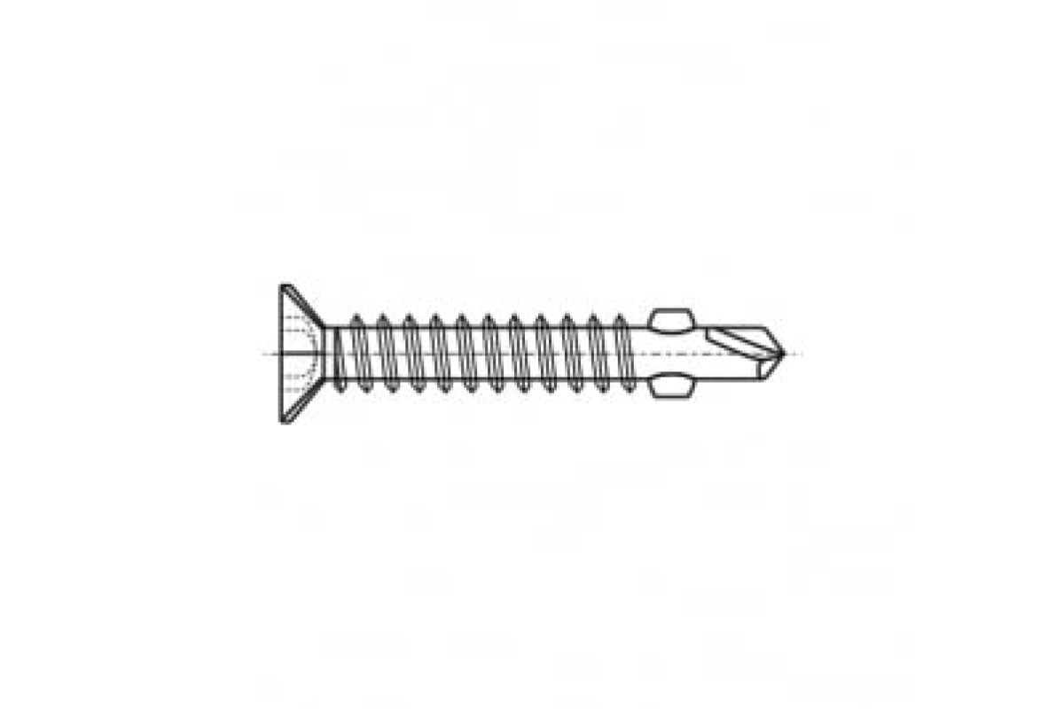DIN 7504-P цинк Саморіз з потайною головкою і усиленим буром #5, шліц PH