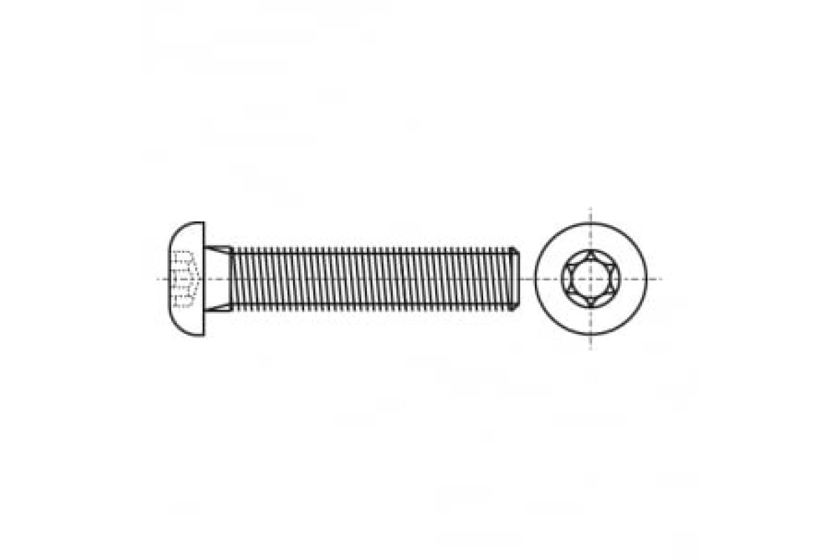 ISO 7380-1 A2 Болт антивандальний з напівкруглою головкою Torx+PIN